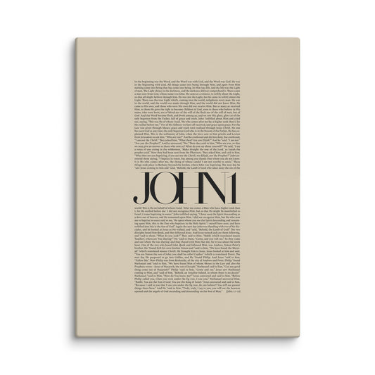 John 1 Full Chapter Minimalist Design - Canvas