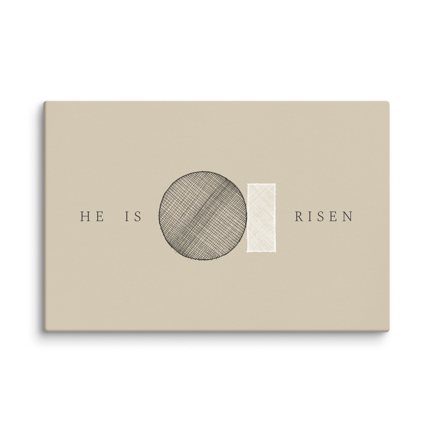 He Is Risen Stone Tomb Minimalist - Canvas