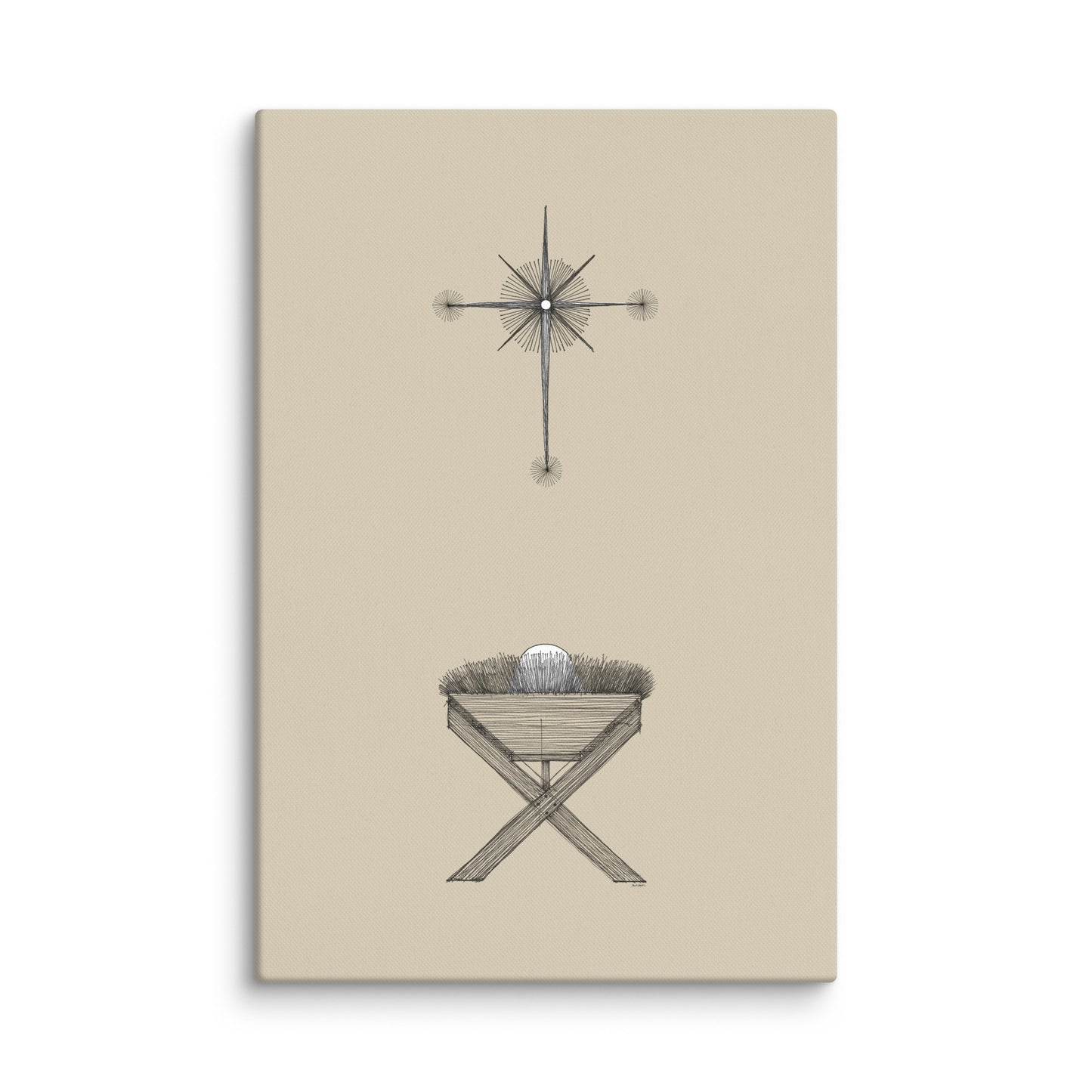 Modern Nativity Wall Art Manger - Canvas