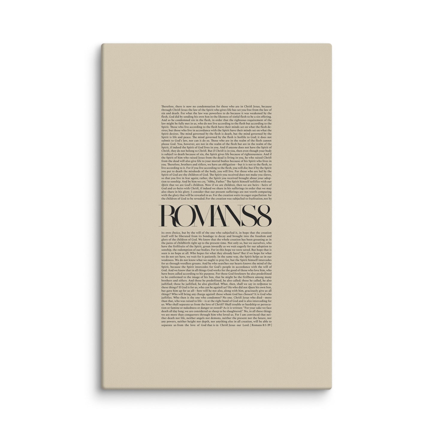 Romans 8 Full Chapter Minimalist Design - Canvas