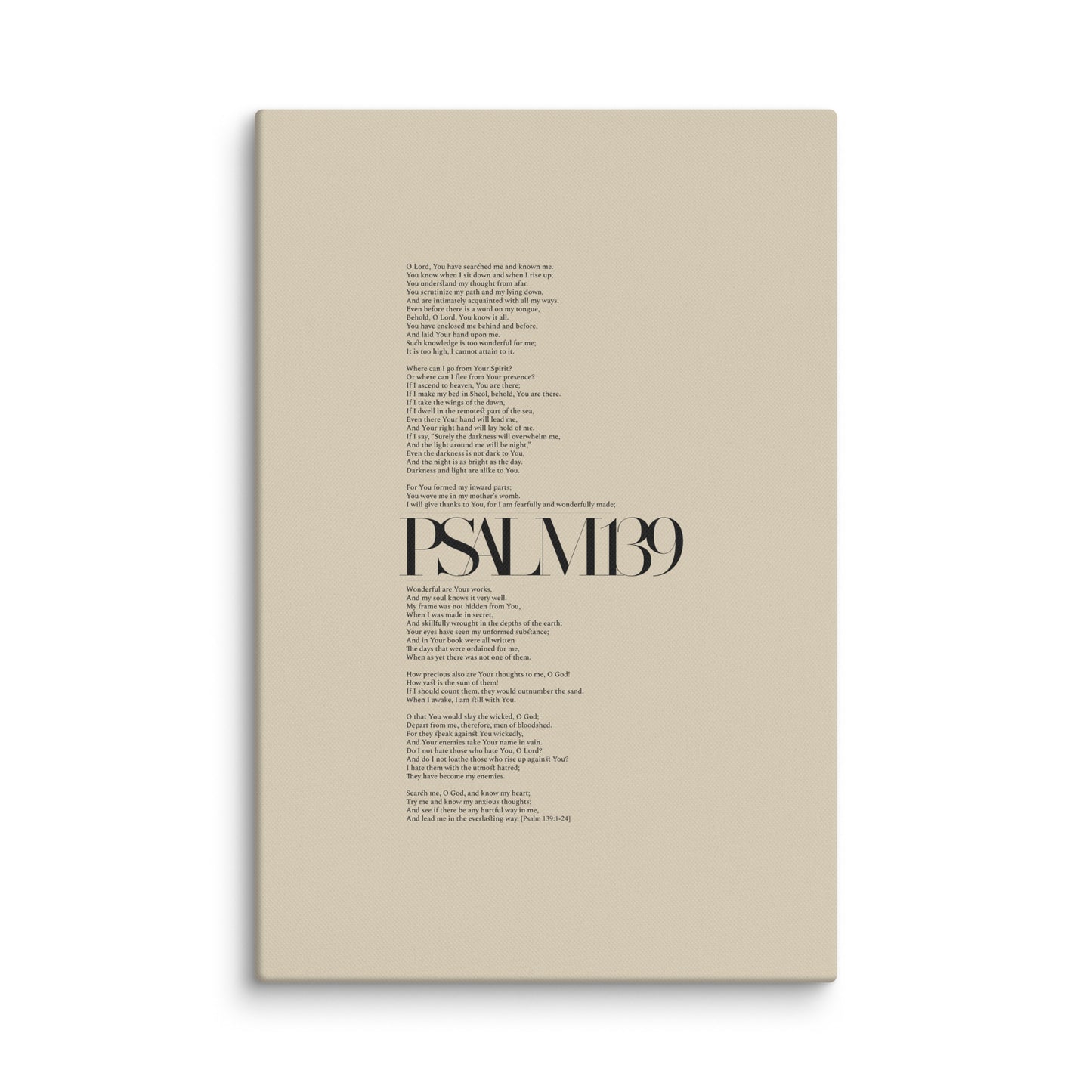 Psalm 139 Full Chapter Minimalist Design - Canvas