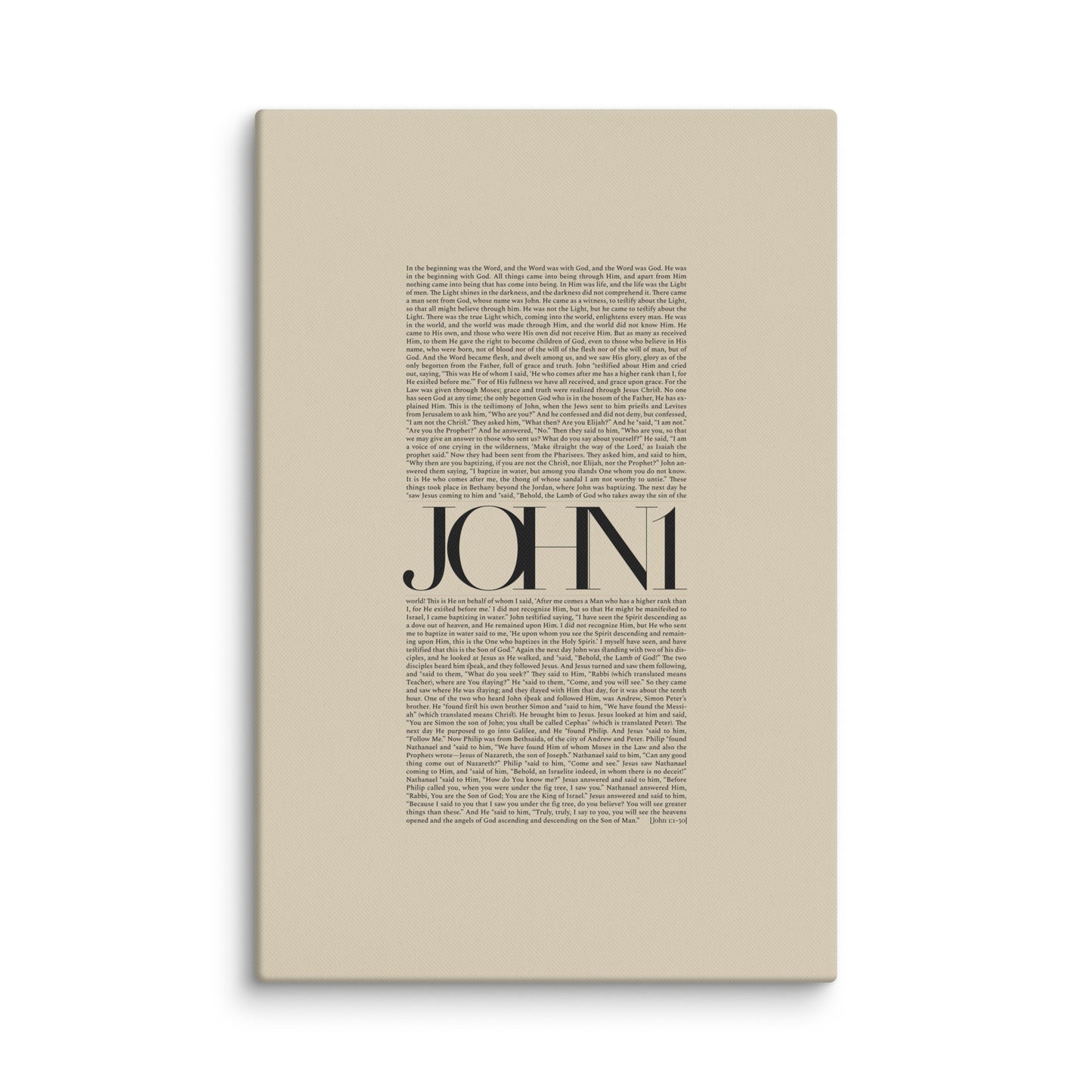 John 1 Full Chapter Minimalist Design - Canvas