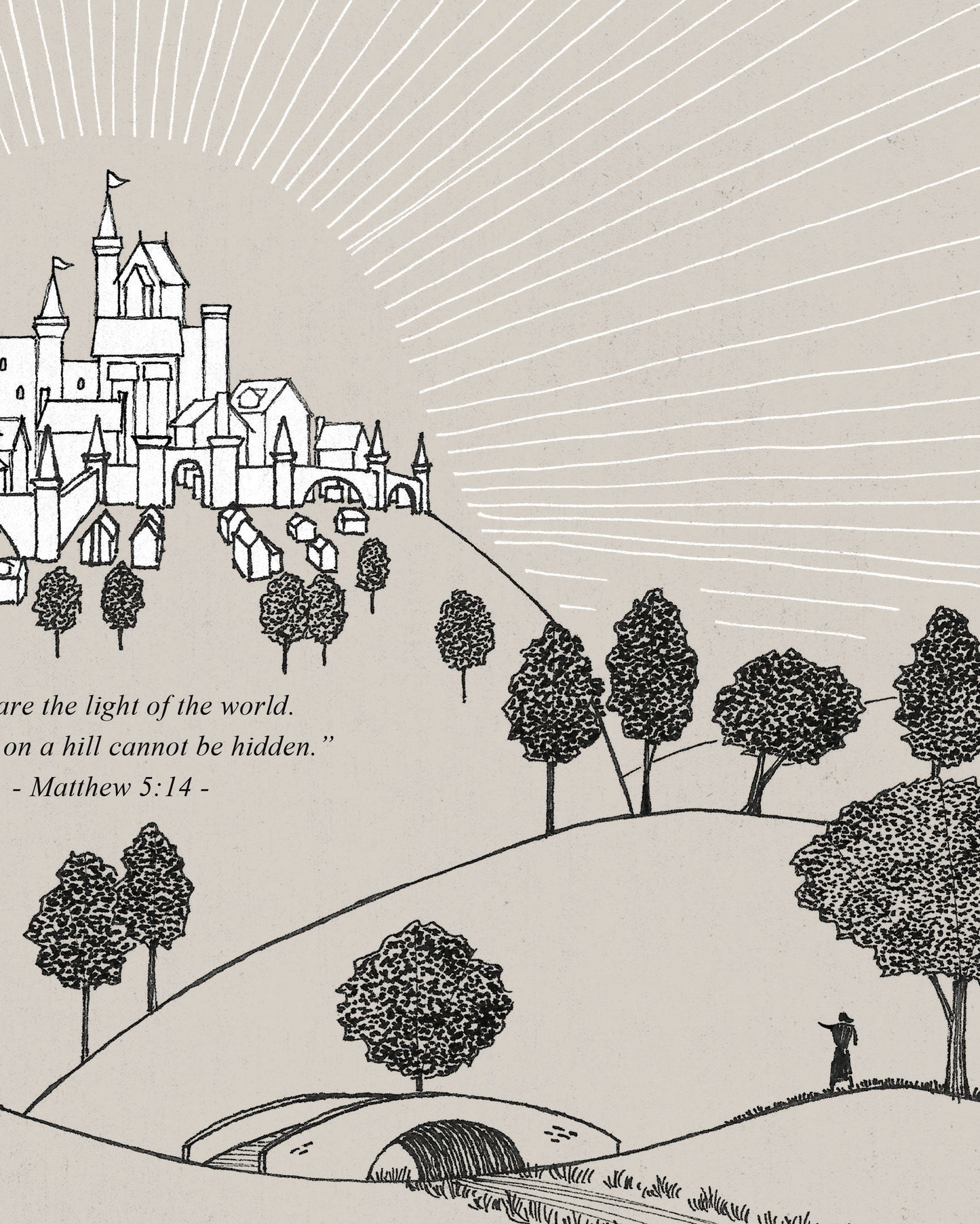 City Set on a Hill - Digital Print