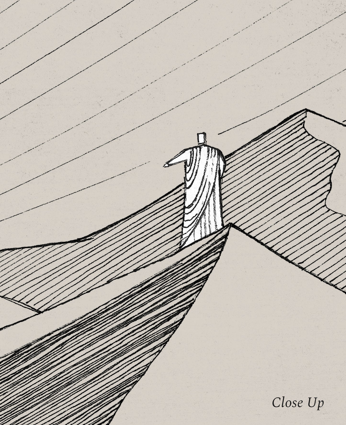 Jesus Tempted by Satan in Desert, Vertical - Digital Print