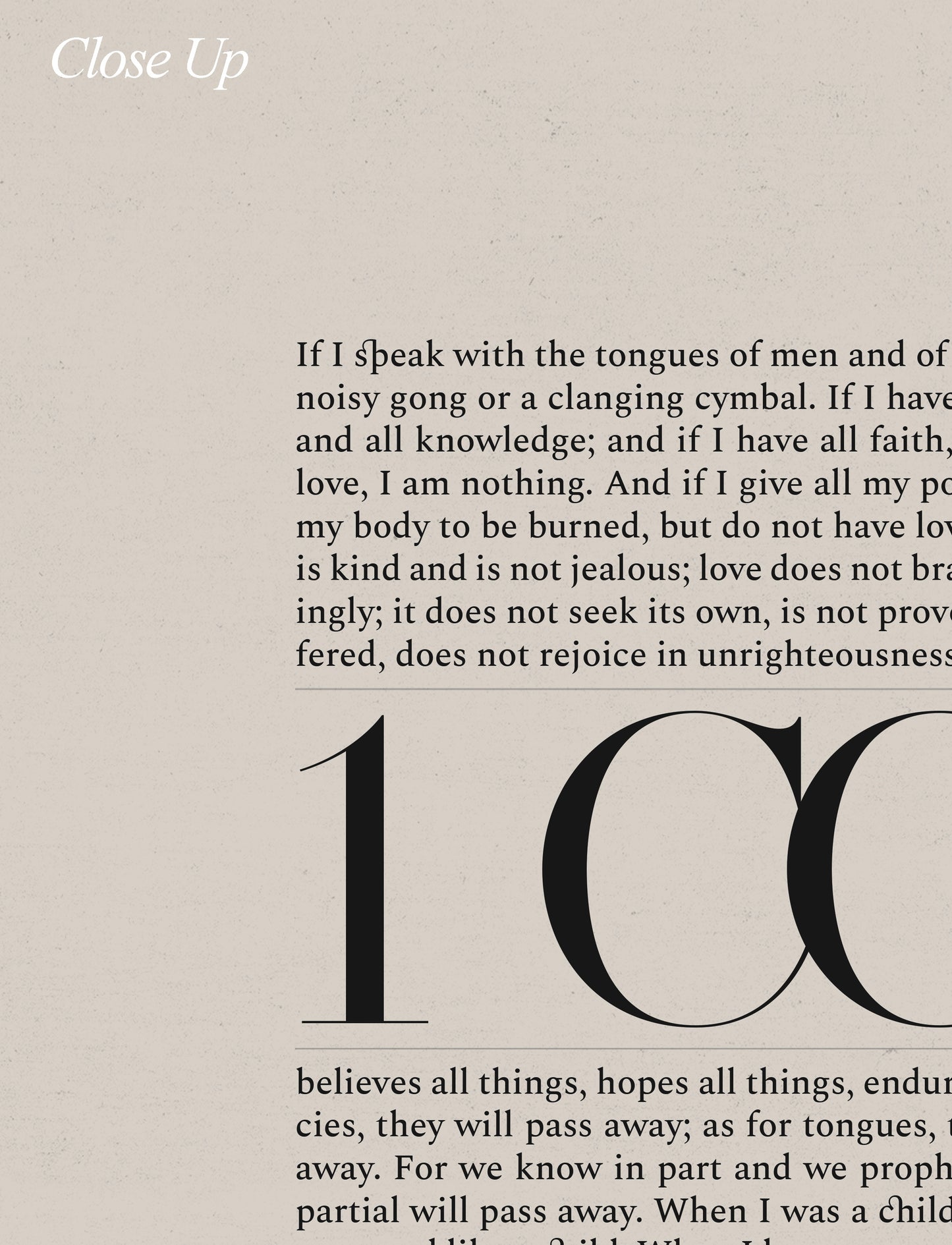 1 Corinthians 13 Full Chapter Minimalist Design - Digital Print