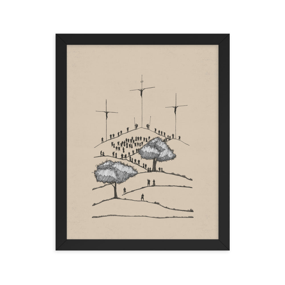 Crucifixion of Christ Old Rugged Cross - Framed