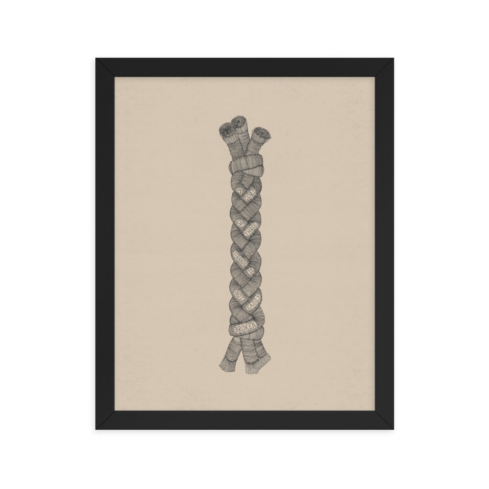 A Cord of Three Strands - with Words - Framed