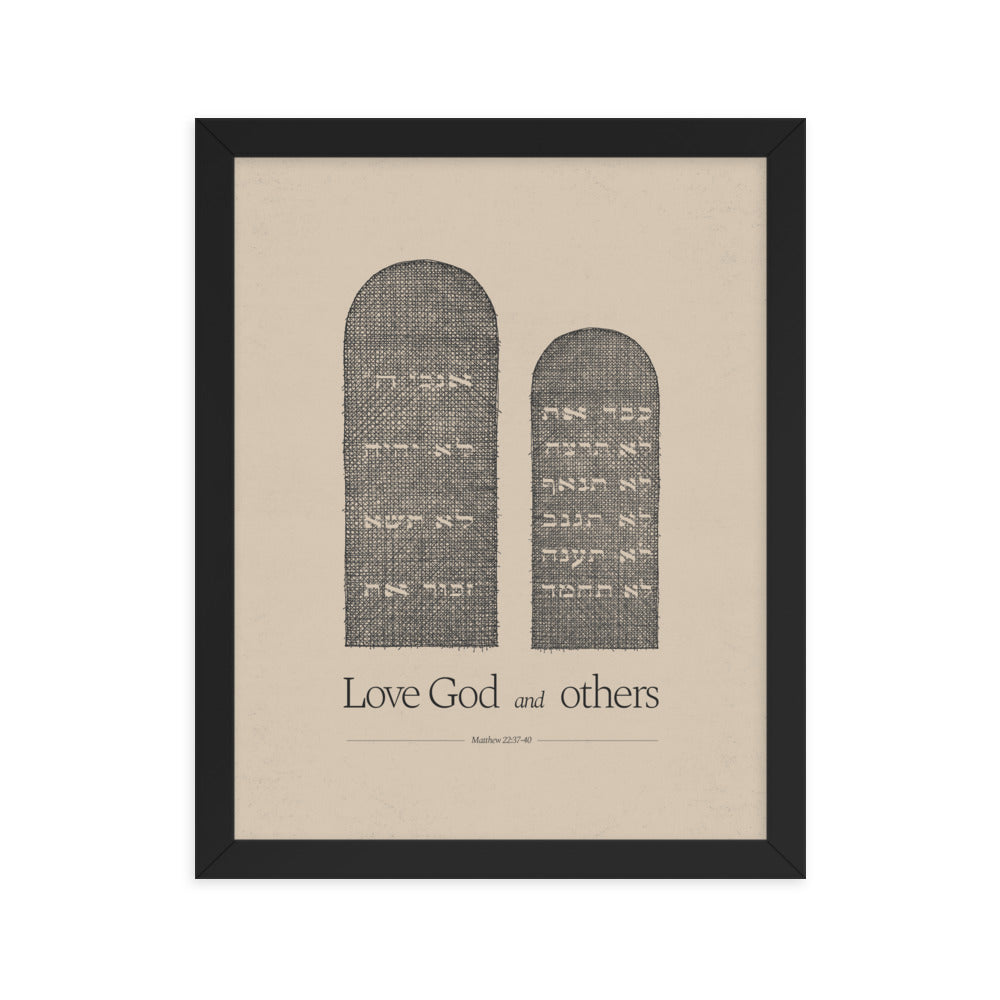 Ten Commandments Stone Tablets - Framed