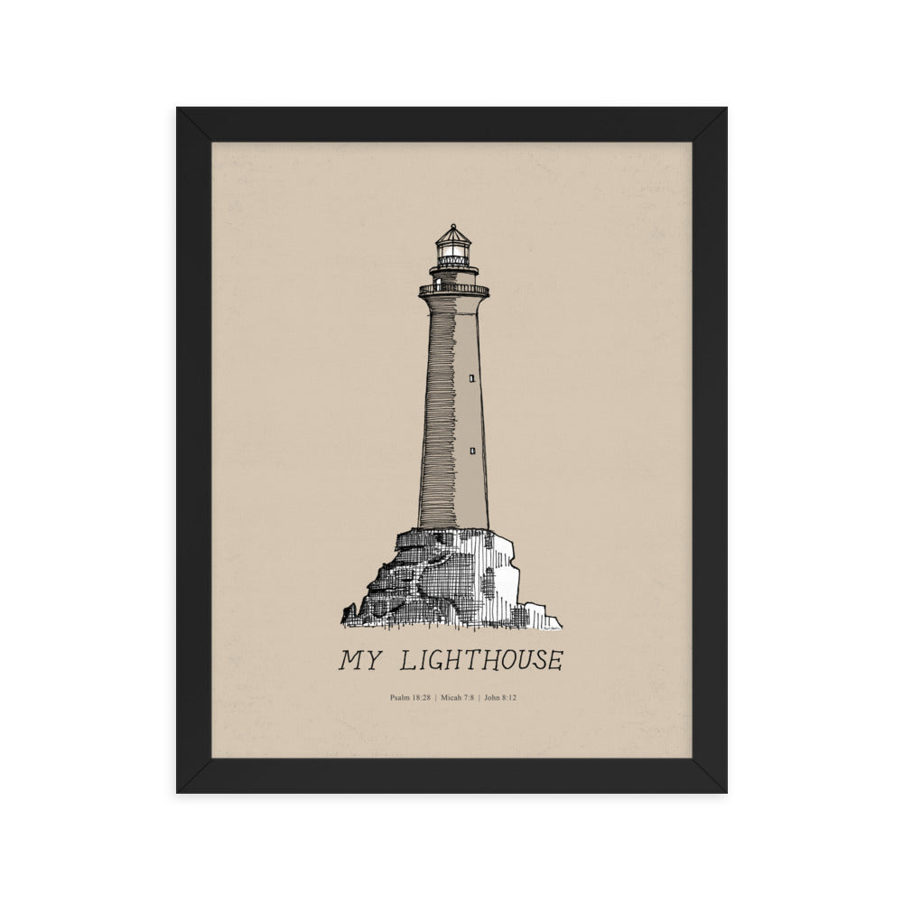 I AM the Light of the World My Lighthouse - Framed