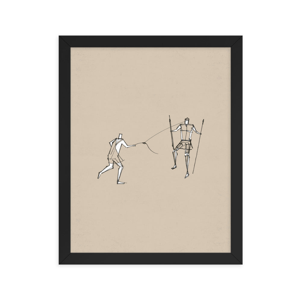 David and Goliath Sling Stone - Framed