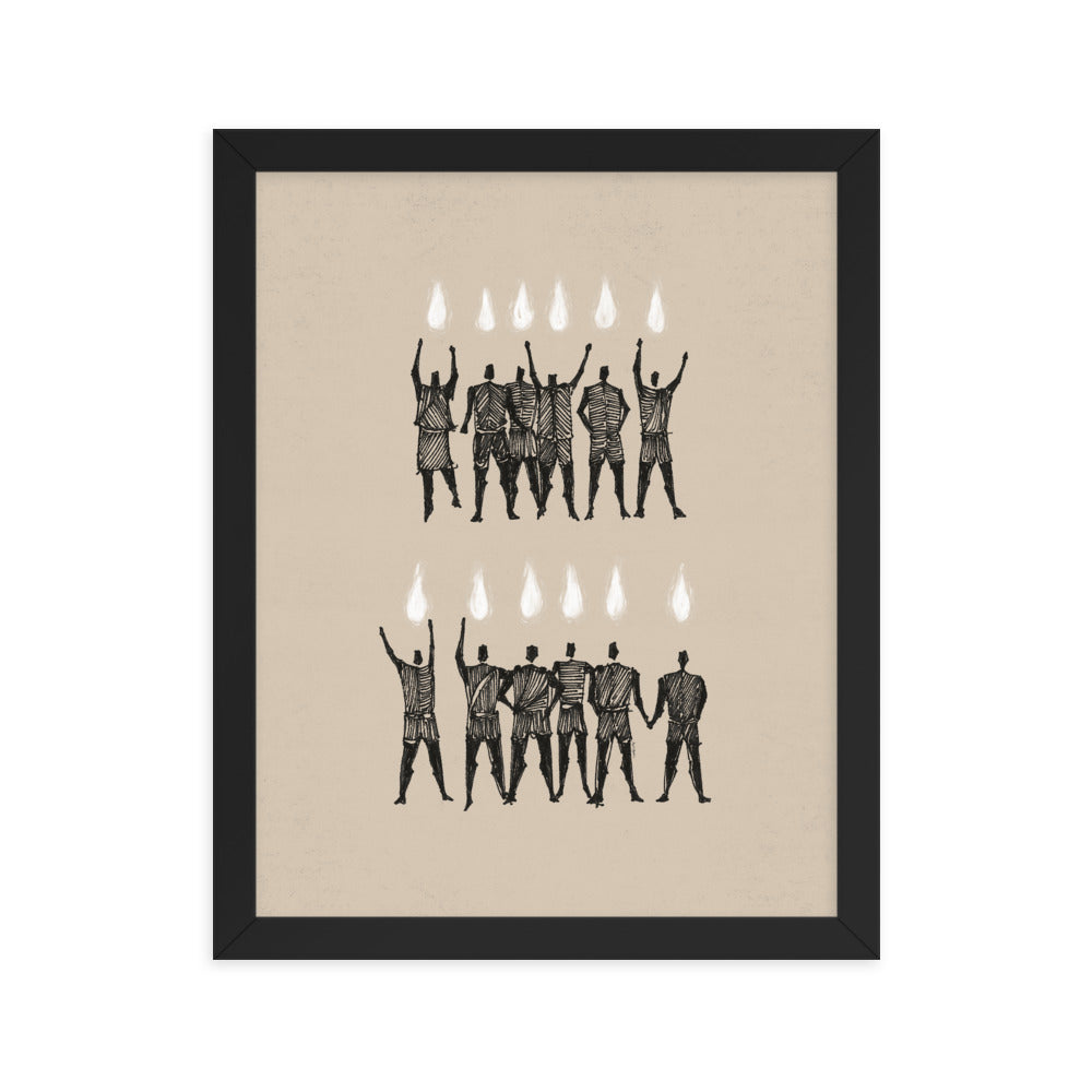 Holy Spirit Pentecost Tongues Fire Vertical - Framed