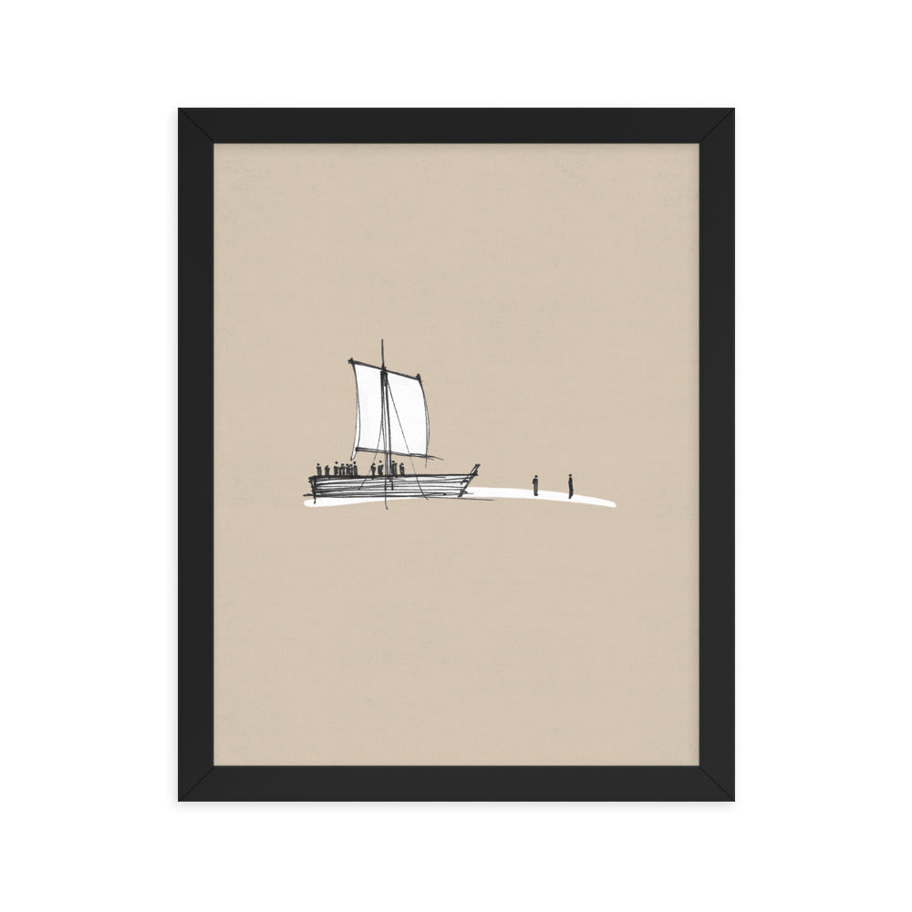 Walk on Water Minimalist Sketch - Framed