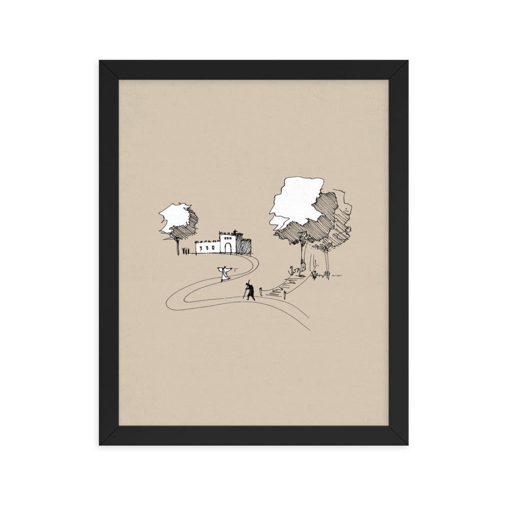 Prodigal Son Parable Minimalist Sketch - Framed