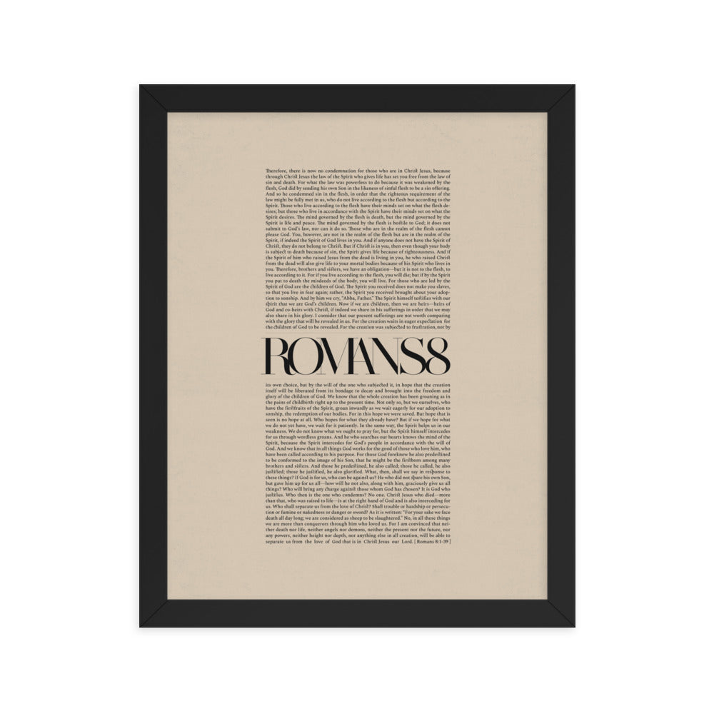 Romans 8 Full Chapter Minimalist Design - Framed