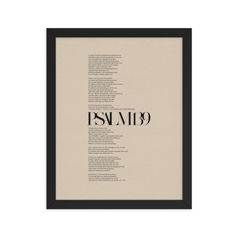 Psalm 139 Full Chapter Minimalist Design - Framed