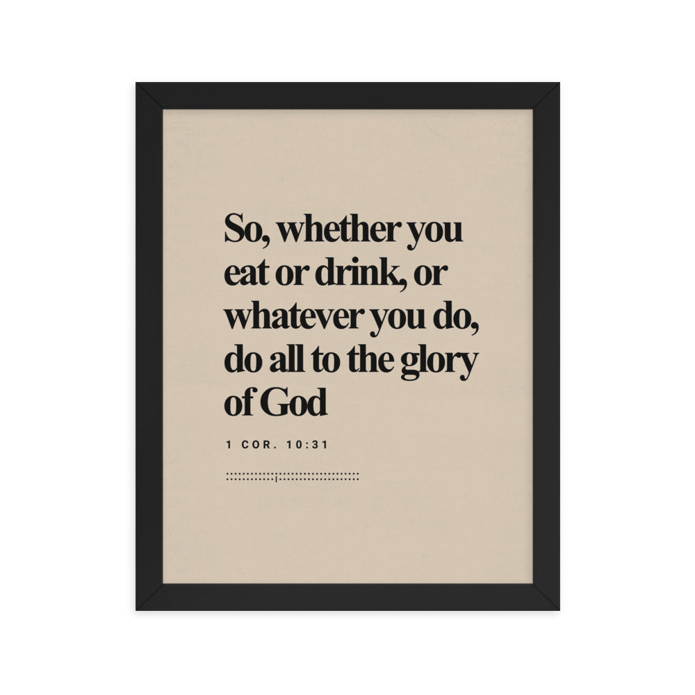 1 Corinthians 10:31 Verse Minimalist Design - Framed