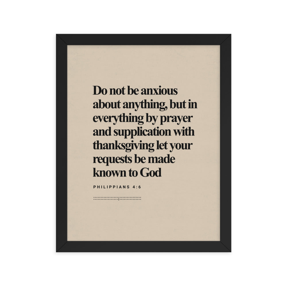 Philippians 4:6 Verse Minimalist Design - Framed