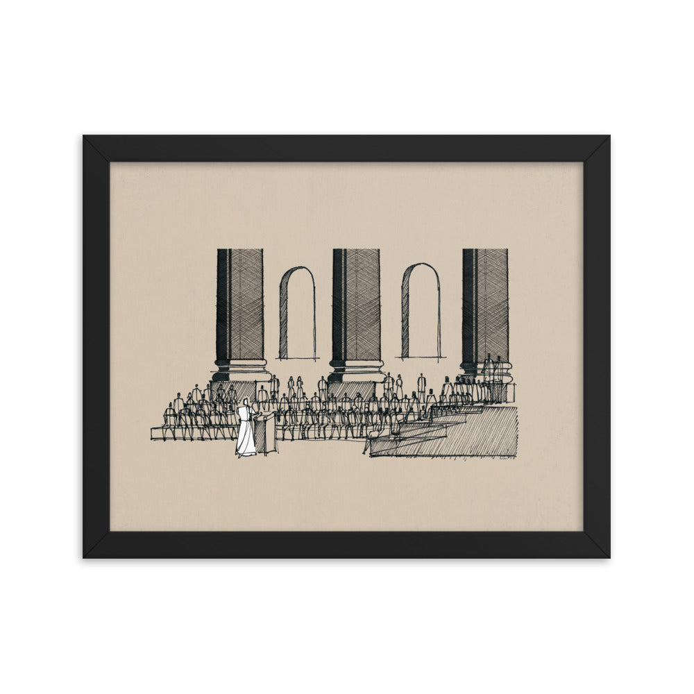 Jesus Teaching in the Synagogue on Sabbath - Framed