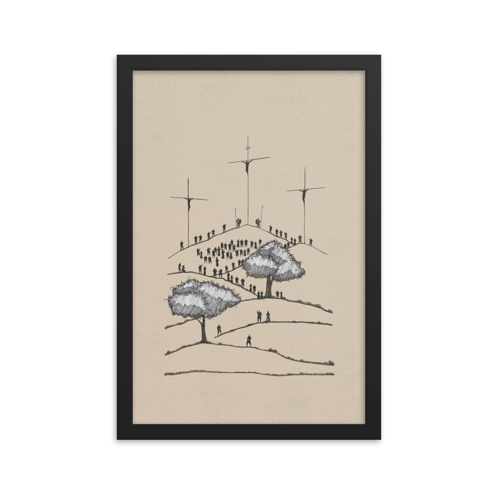 Crucifixion of Christ Old Rugged Cross - Framed