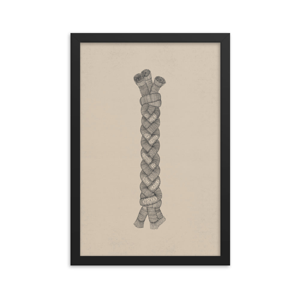 A Cord of Three Strands - with Words - Framed