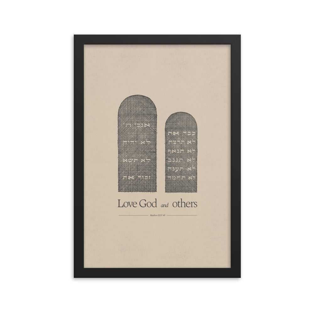 Ten Commandments Stone Tablets - Framed