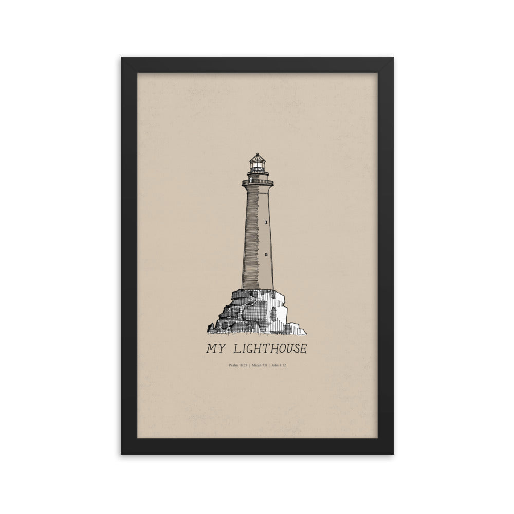 I AM the Light of the World My Lighthouse - Framed