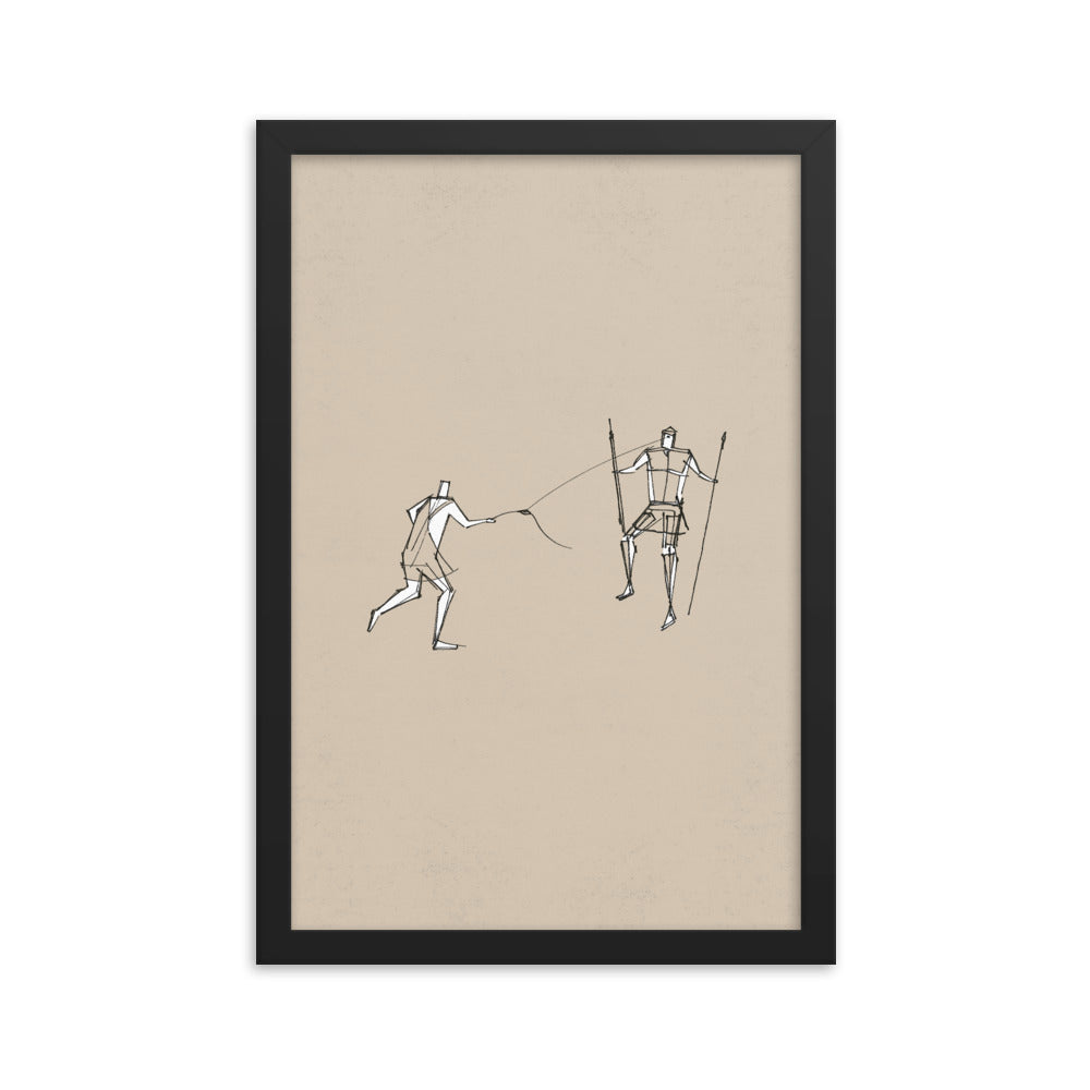 David and Goliath Sling Stone - Framed