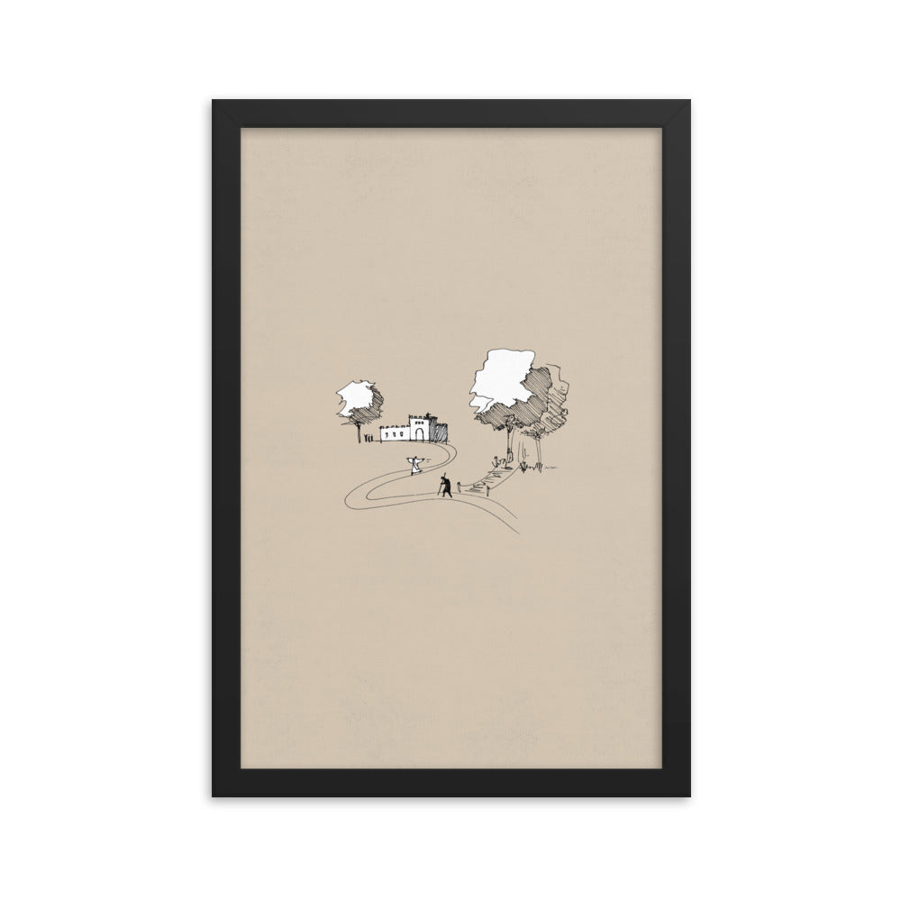 Prodigal Son Parable Minimalist Sketch - Framed