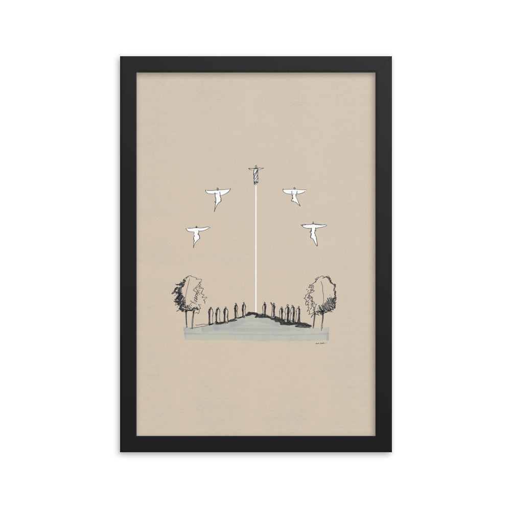 Jesus Ascends into Heaven Minimalist - Framed