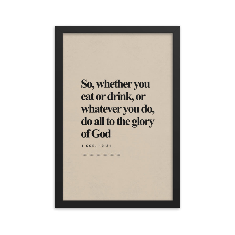 1 Corinthians 10:31 Verse Minimalist Design - Framed