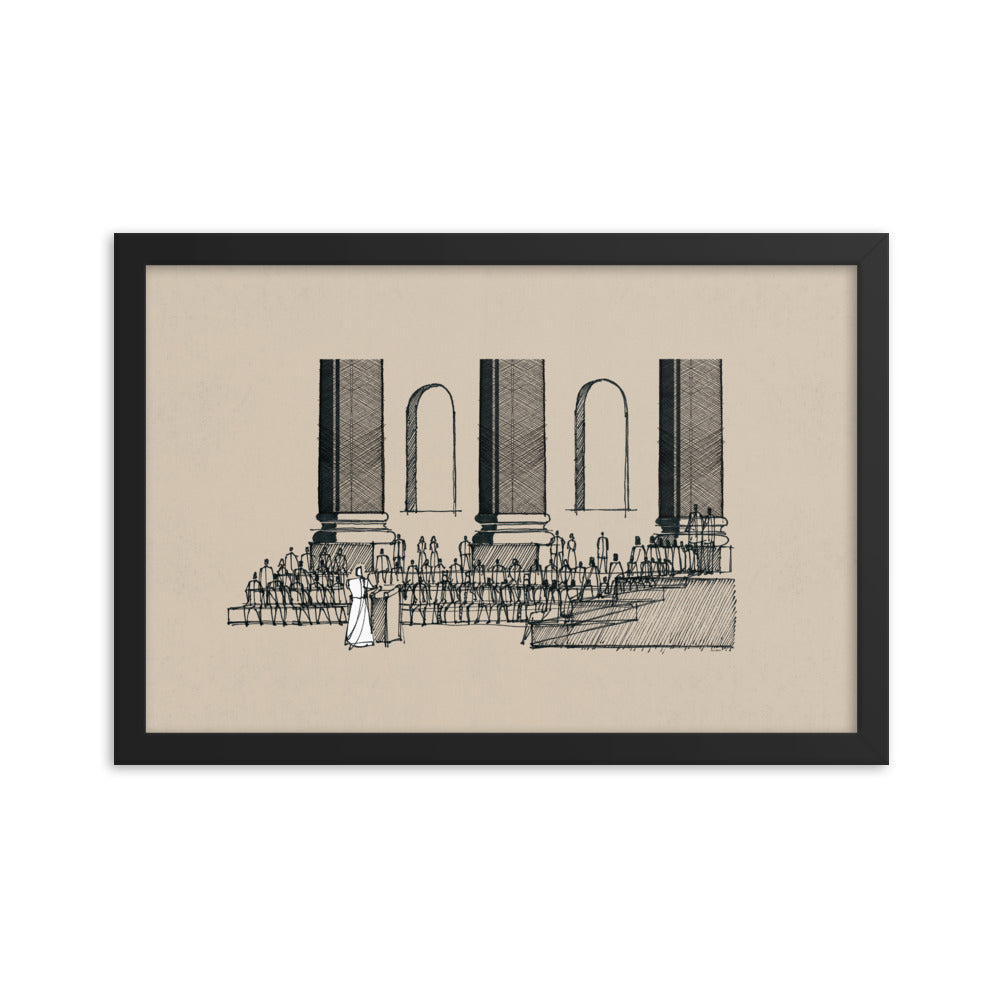 Jesus Teaching in the Synagogue on Sabbath - Framed