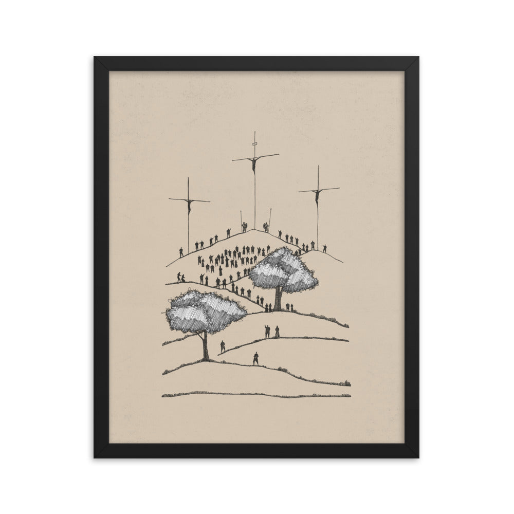 Crucifixion of Christ Old Rugged Cross - Framed