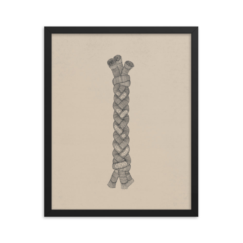 A Cord of Three Strands - with Words - Framed