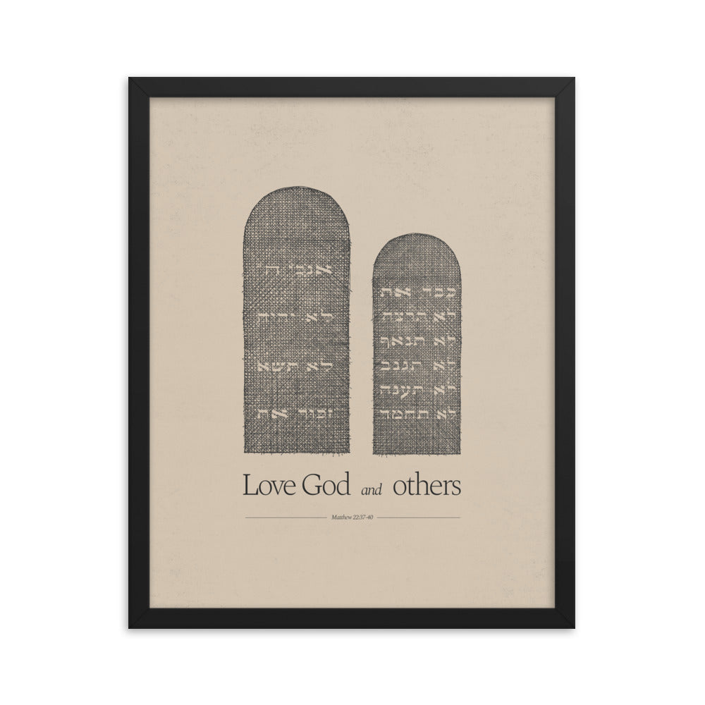 Ten Commandments Stone Tablets - Framed