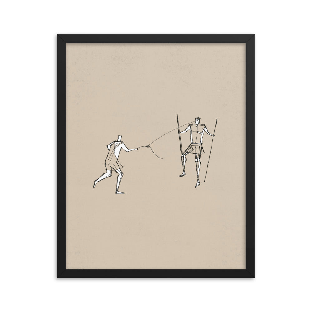 David and Goliath Sling Stone - Framed