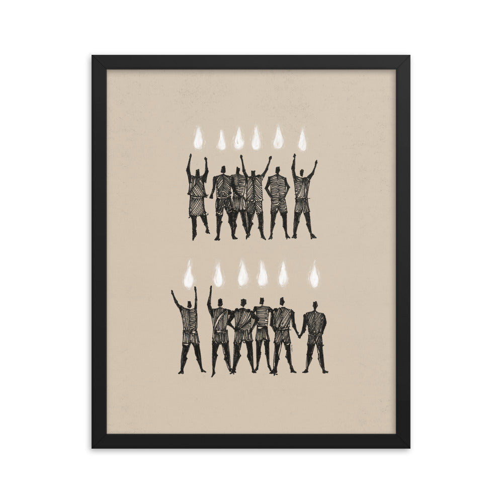 Holy Spirit Pentecost Tongues Fire Vertical - Framed