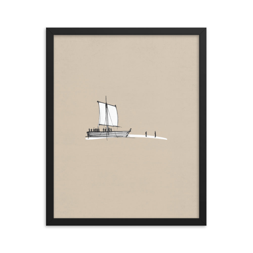 Walk on Water Minimalist Sketch - Framed