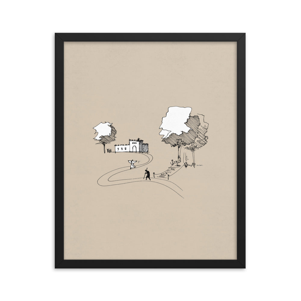 Prodigal Son Parable Minimalist Sketch - Framed