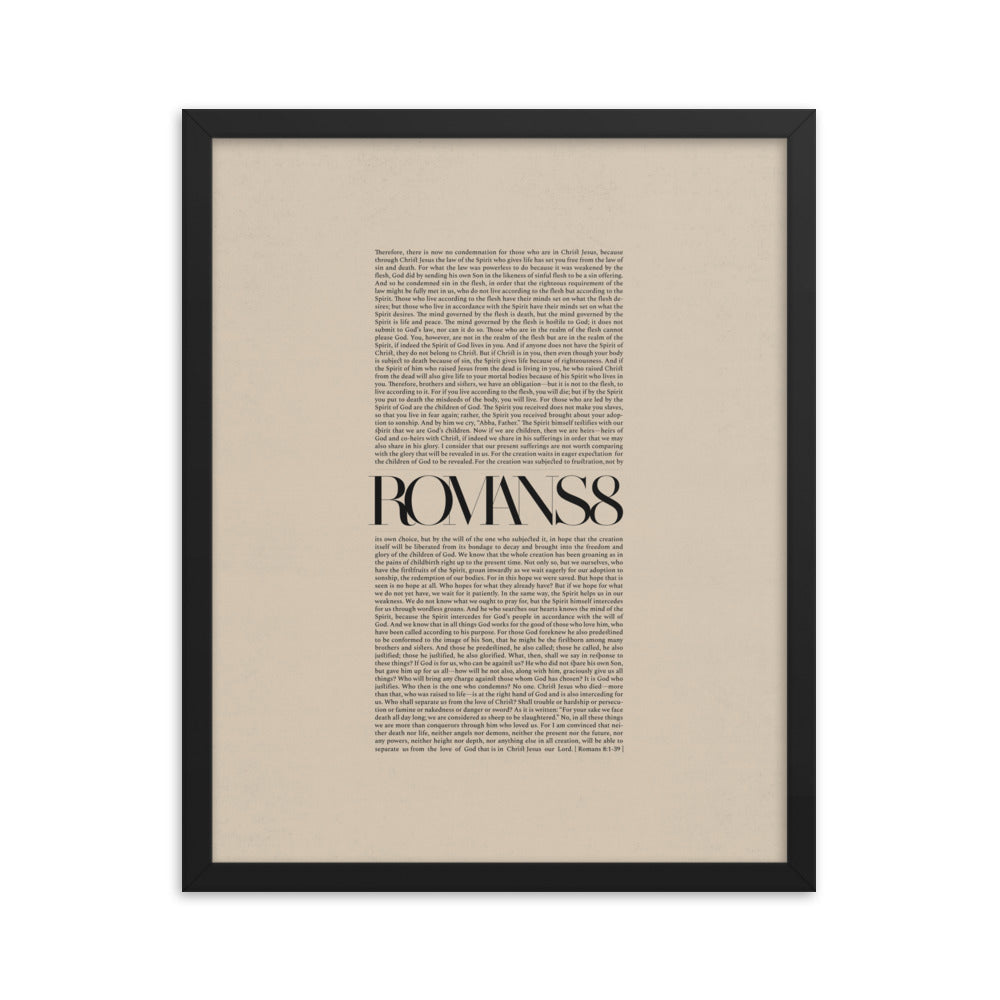 Romans 8 Full Chapter Minimalist Design - Framed