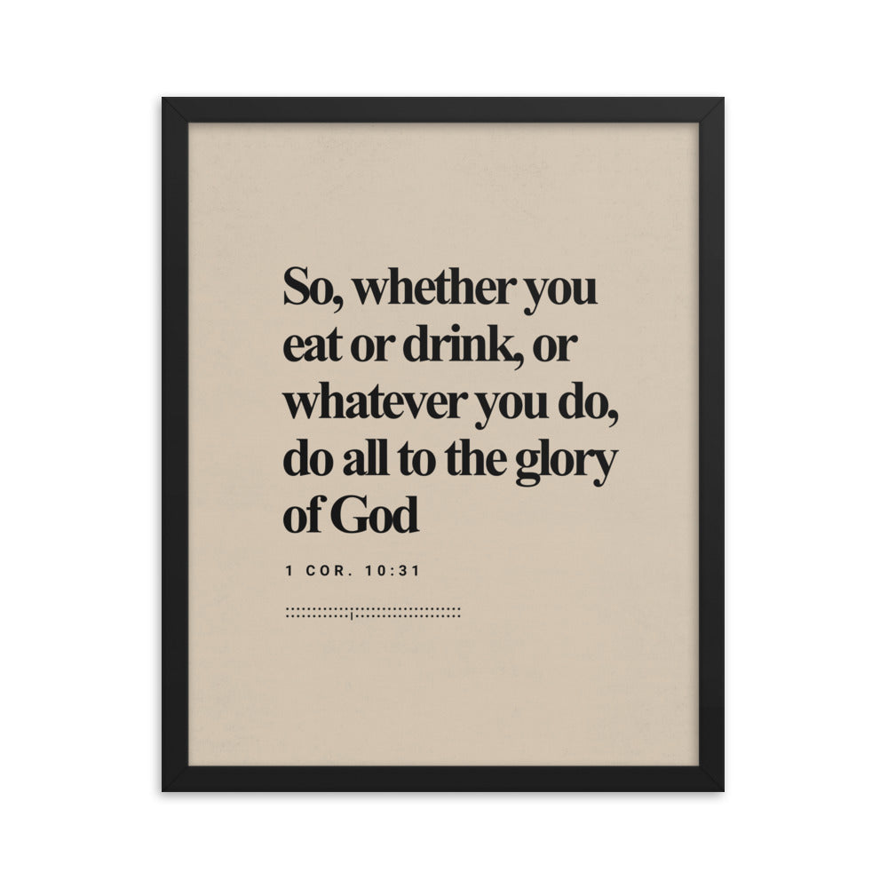 1 Corinthians 10:31 Verse Minimalist Design - Framed