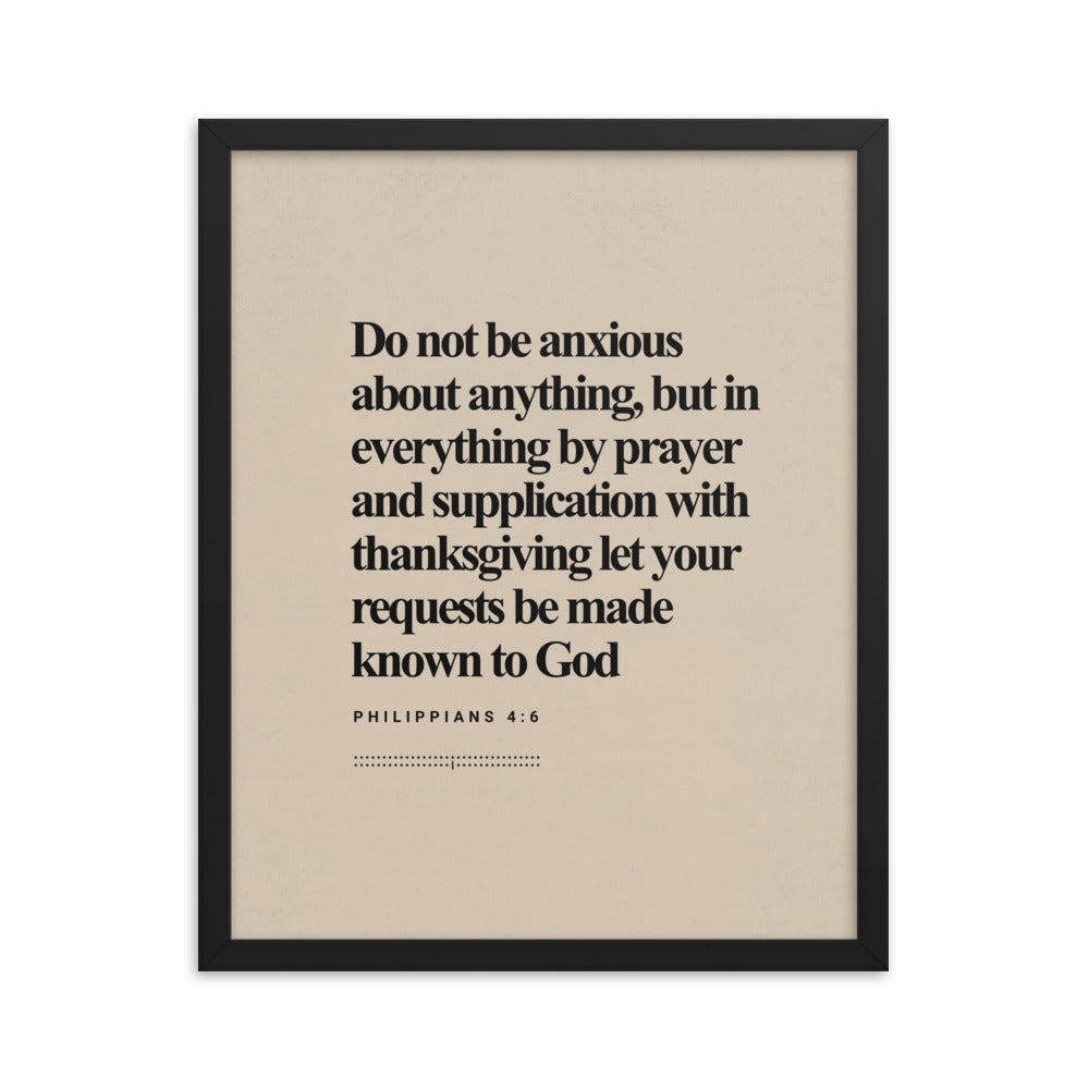 Philippians 4:6 Verse Minimalist Design - Framed