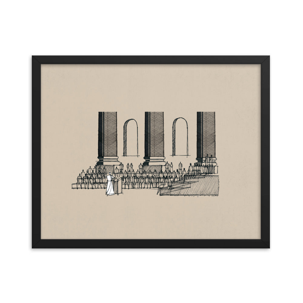 Jesus Teaching in the Synagogue on Sabbath - Framed