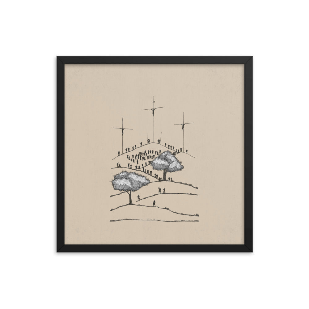 Crucifixion of Christ Old Rugged Cross - Framed