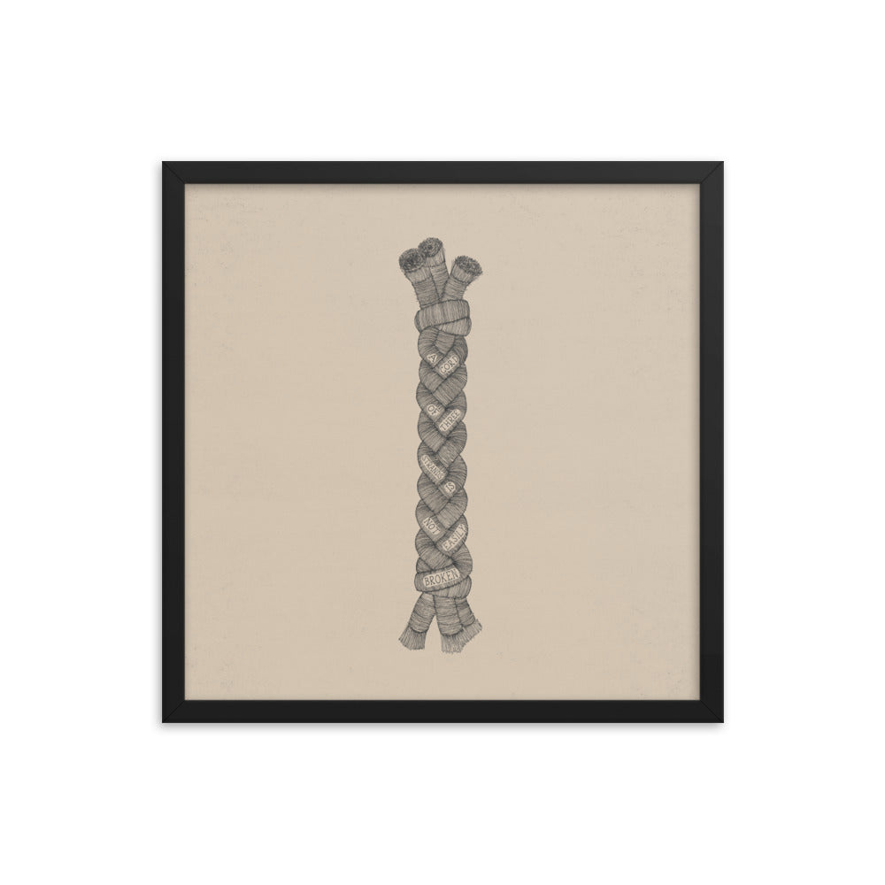 A Cord of Three Strands - with Words - Framed