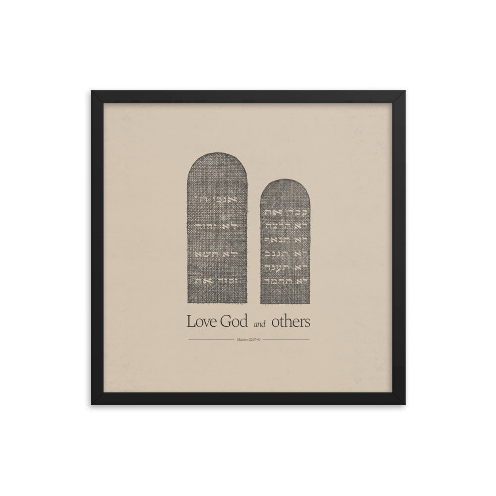 Ten Commandments Stone Tablets - Framed