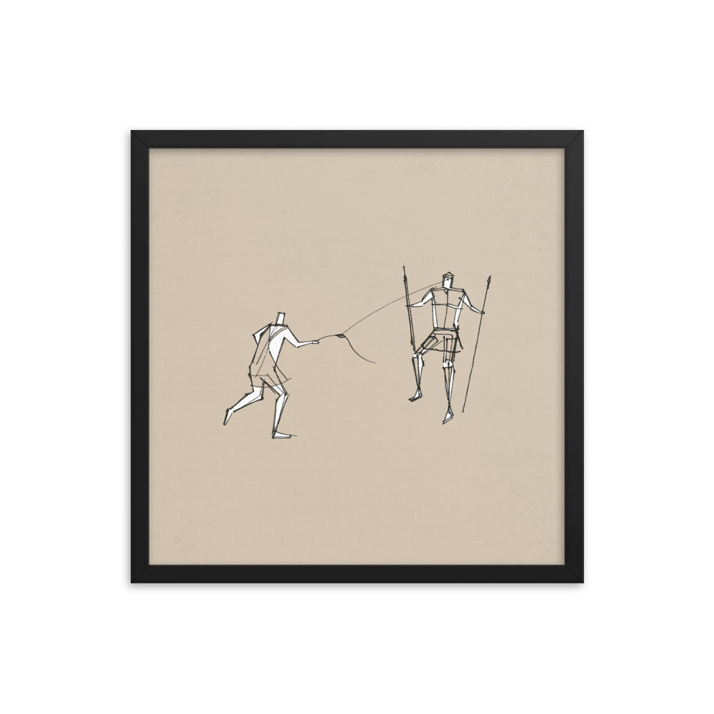 David and Goliath Sling Stone - Framed