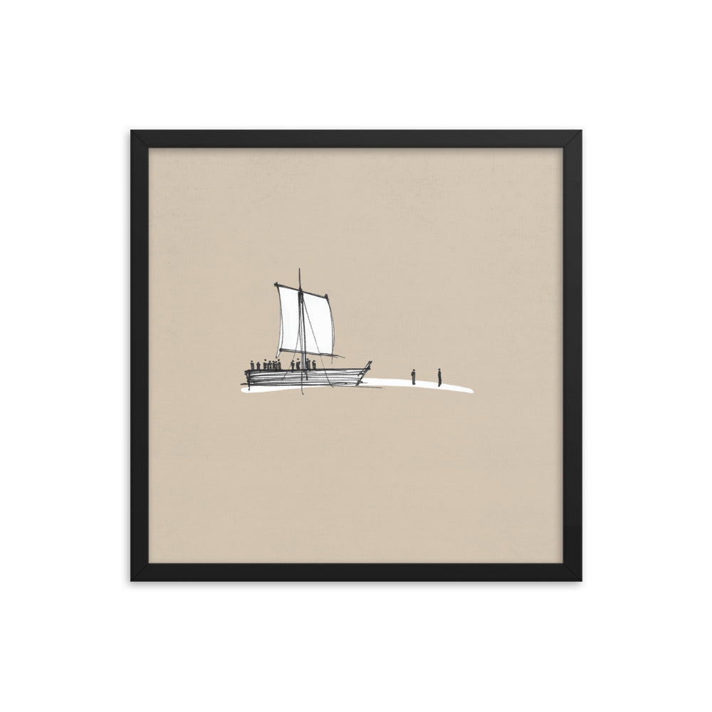 Walk on Water Minimalist Sketch - Framed