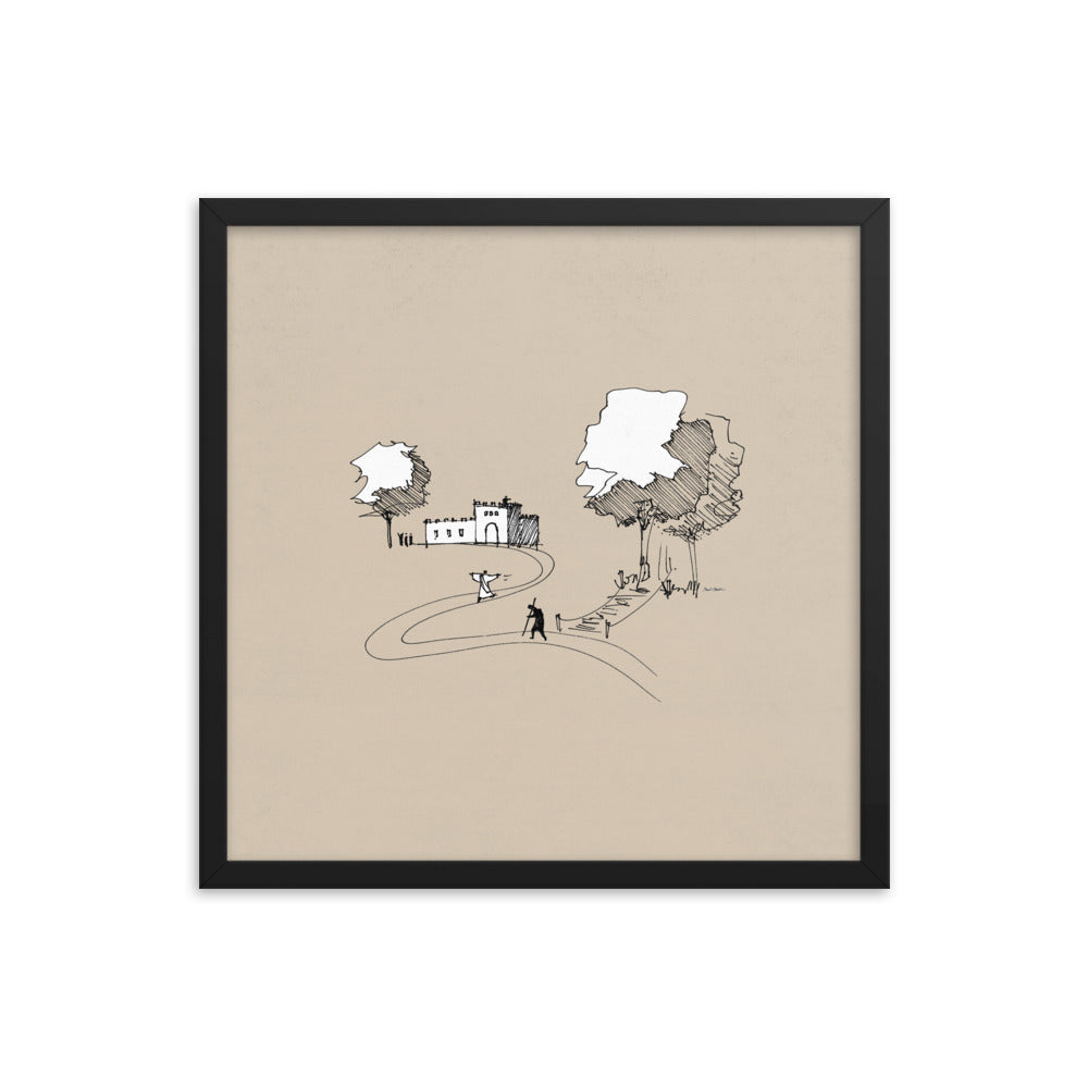 Prodigal Son Parable Minimalist Sketch - Framed