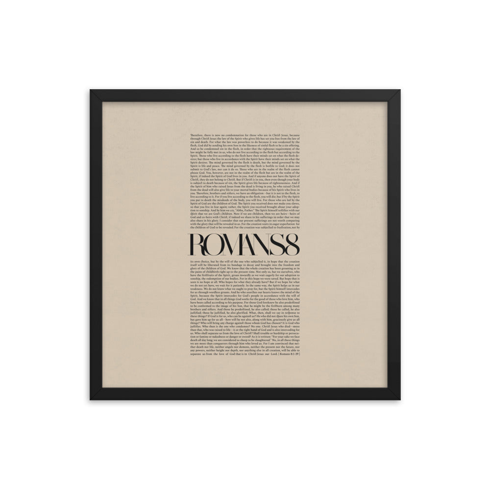 Romans 8 Full Chapter Minimalist Design - Framed