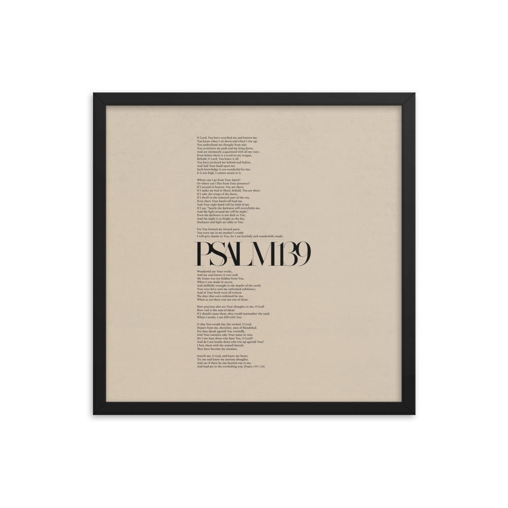 Psalm 139 Full Chapter Minimalist Design - Framed